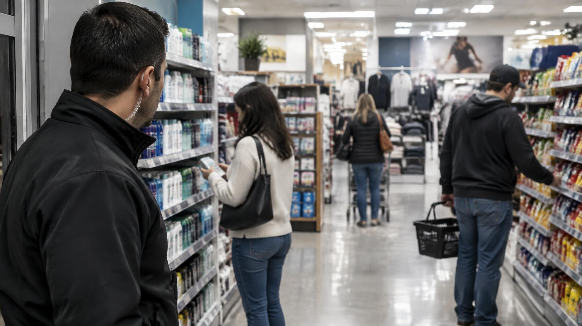 store detective observing customers